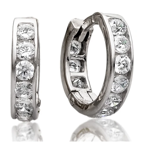 Серьги из серебра 925 пробы с фианитами