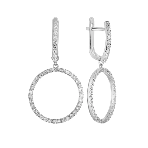 Серьги из серебра 925 пробы с фианитами