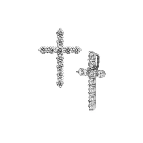 Подвеска декоративный крест из серебра 925 пробы с фианитами