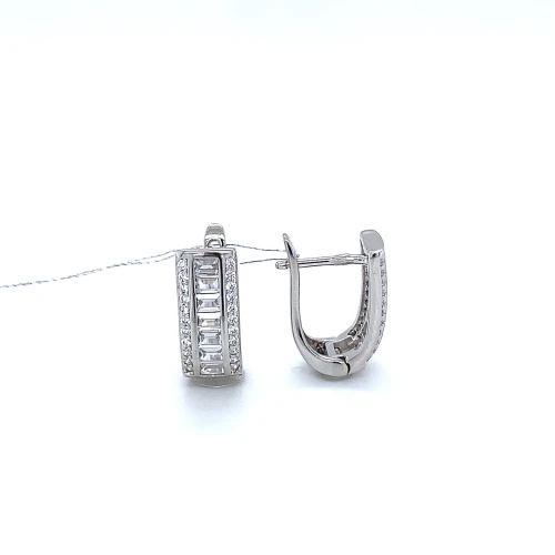 Серьги из серебра 925 пробы с цирконами