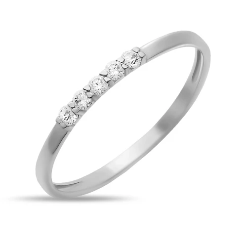 Кольцо из белого золота 585 пробы с фианитами