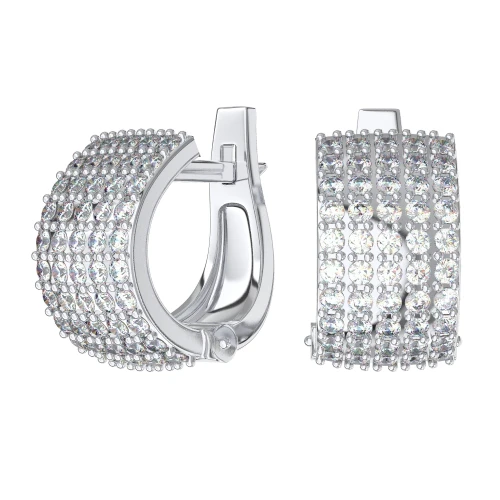 Серьги из серебра 925 пробы с фианитами