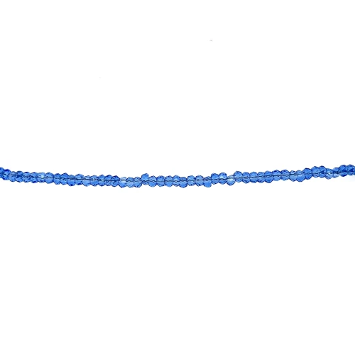 Браслет из василькового прозрачного хрусталя с серебряным замком 925 пробы