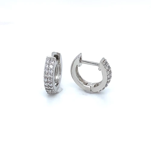 Серьги конго из серебра 925 пробы с фианитами