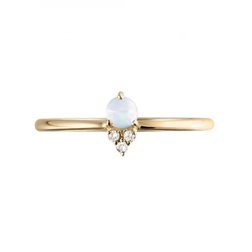 Кольцо (585) опал, бриллиант