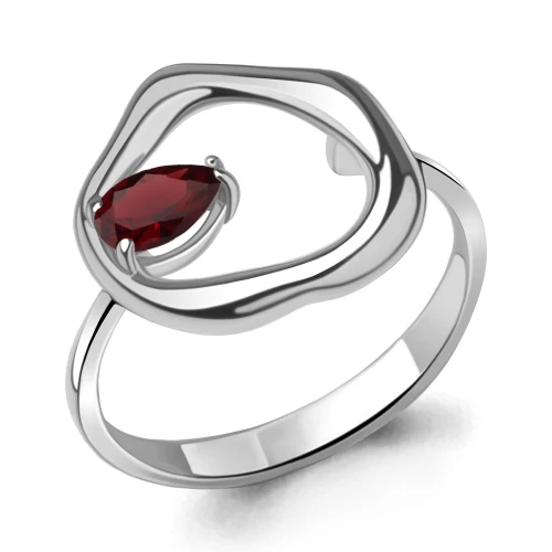 Кольцо из серебра 925 пробы с гранатом