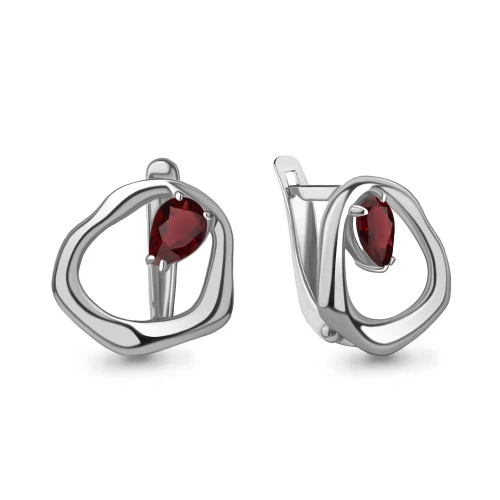 Серьги из серебра 925 пробы с гранатами