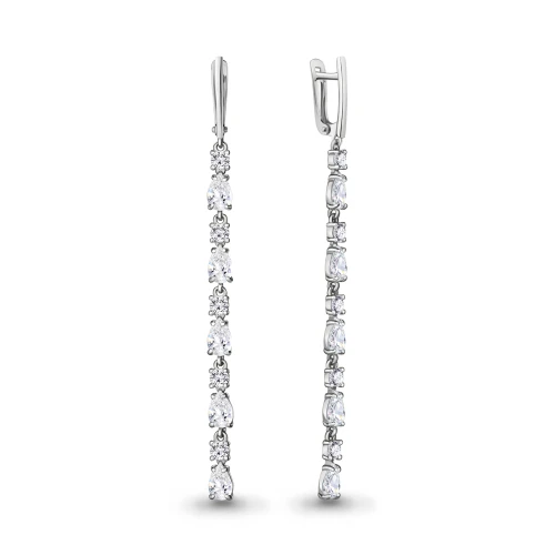 Серьги из серебра 925 пробы с фианитами