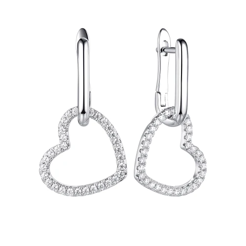 Серьги из серебра 925 пробы с фианитами