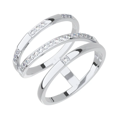 Кольцо из серебра 925 пробы с фианитами