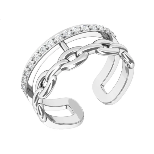 Кольцо из серебра 925 пробы с фианитами