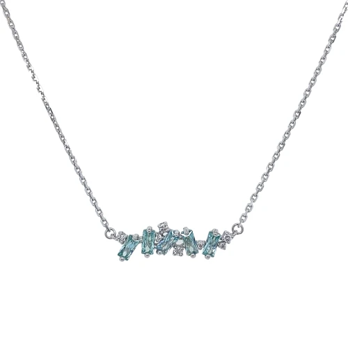 Колье из серебра 925 пробы с цветными фианитами