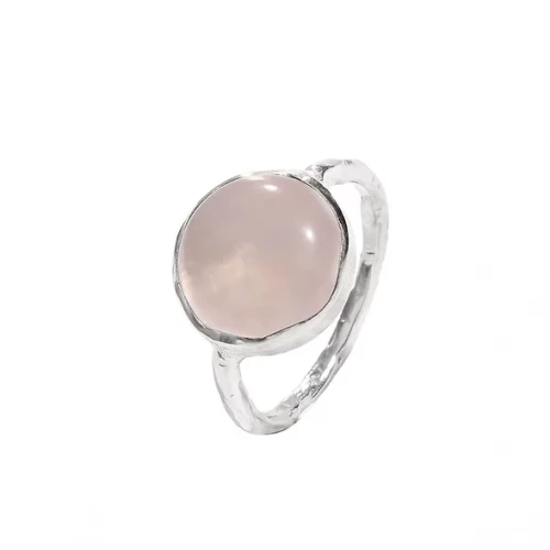 Кольцо (925) розовый кварц