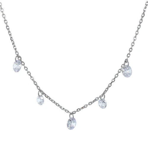 Колье из серебра 925 пробы с фианитами