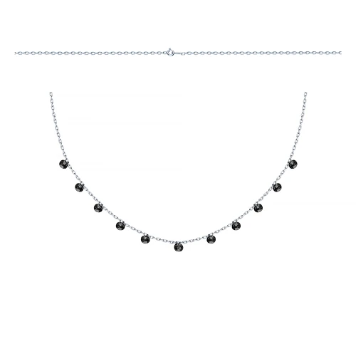 Колье из серебра 925 пробы с цветными цирконами