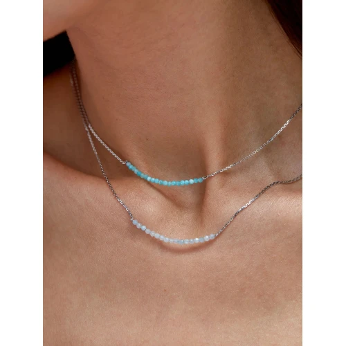 Колье (925) аквамарин чокер