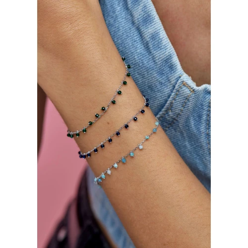 Браслет (925) корунд сапфир