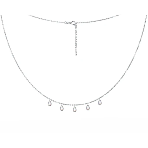 Колье из серебра 925 пробы с фианитами