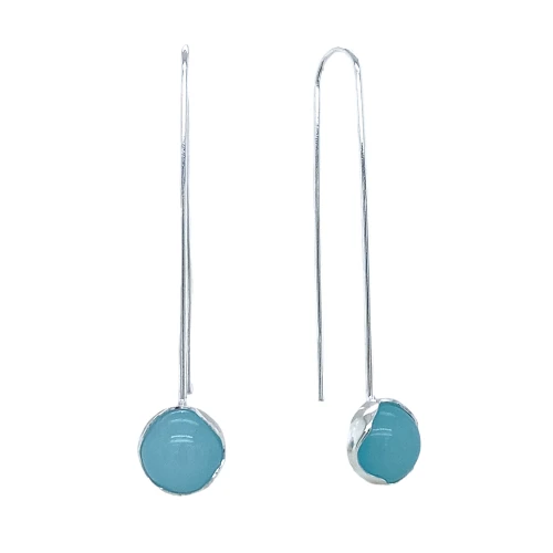 Серьги из серебра 925 пробы с амазонитами