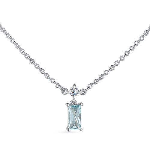 Колье из белого золота 585 пробы с топазами