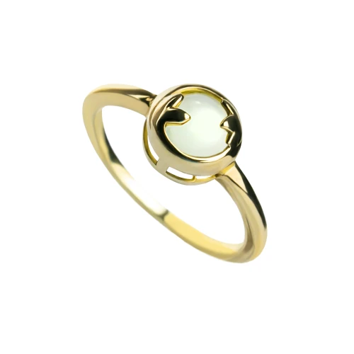 Кольцо из серебра 925 пробы с позолотой, с фианитами