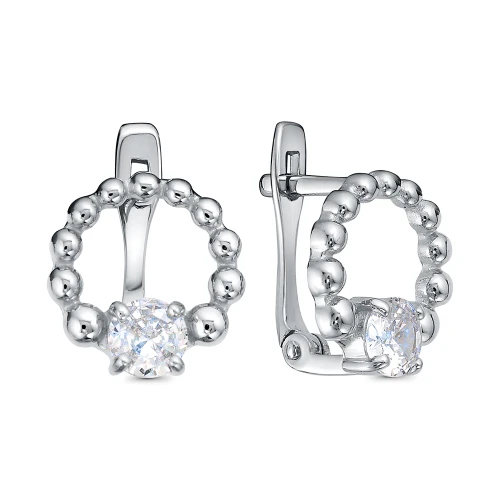 Серьги из серебра 925 пробы с фианитами
