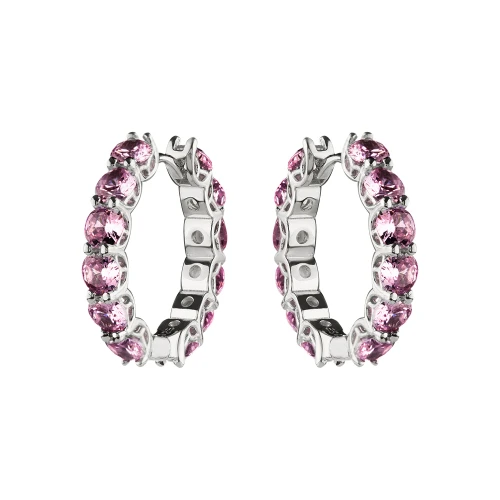 Серьги из серебра 925 пробы с цветными цирконами
