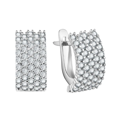 Серьги из серебра 925 пробы с фианитами