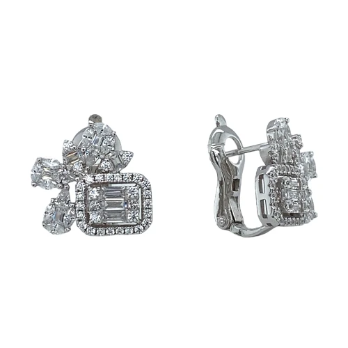 Серьги из серебра 925 пробы с цирконами