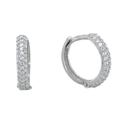 Серьги конго из серебра 925 пробы с фианитами