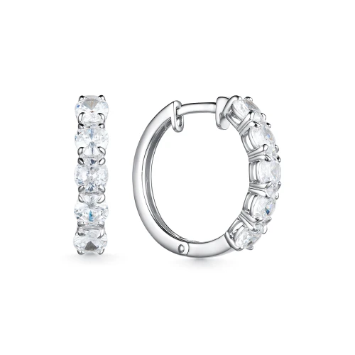 Серьги из серебра 925 пробы с фианитами