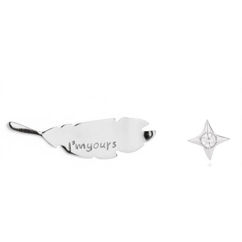 Серьги пусеты из серебра 925 пробы с цирконами