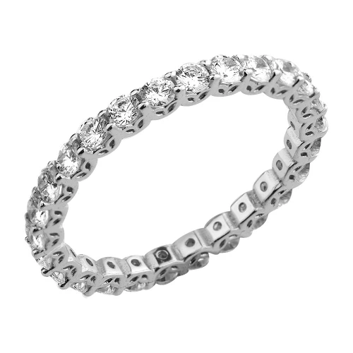Кольцо из серебра 925 пробы с цирконами