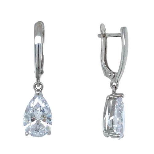 Серьги из серебра 925 пробы с фианитами