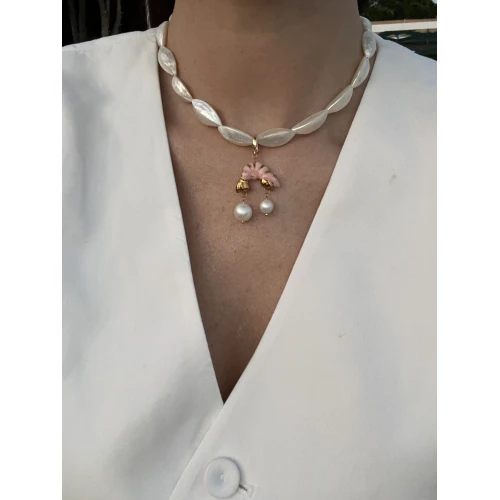 Колье (Сплав) жемчуг, перламутр, керамика чокер