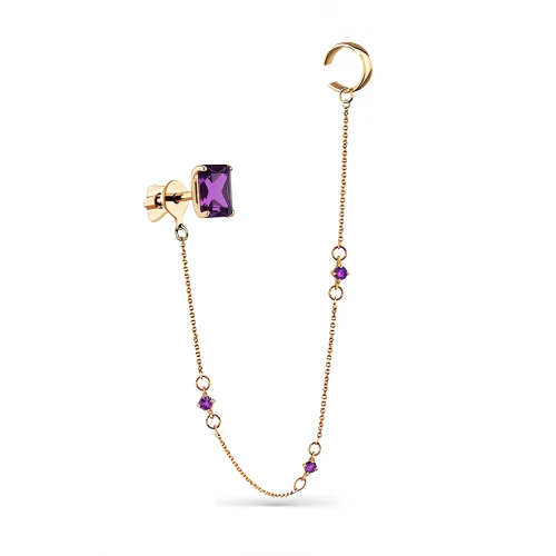 Серьга (585 ж) аметист каффа