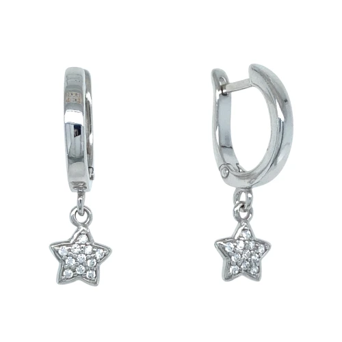 Серьги из серебра 925 пробы с фианитами