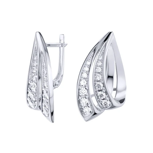 Серьги из серебра 925 пробы с фианитами