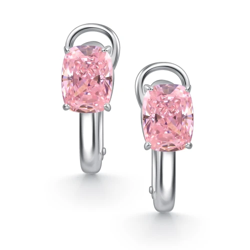 Серьги (925) бриллианит цветной