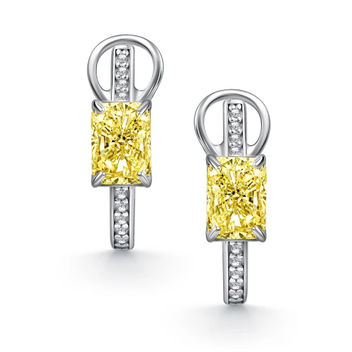 Серьги (925) бриллианит цветной, фианит