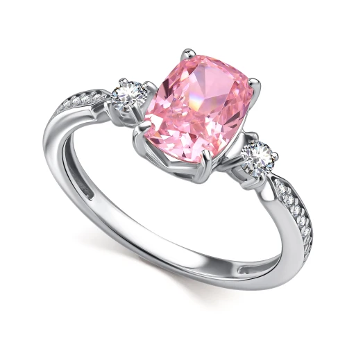 Кольцо (925) бриллианит цветной, фианит