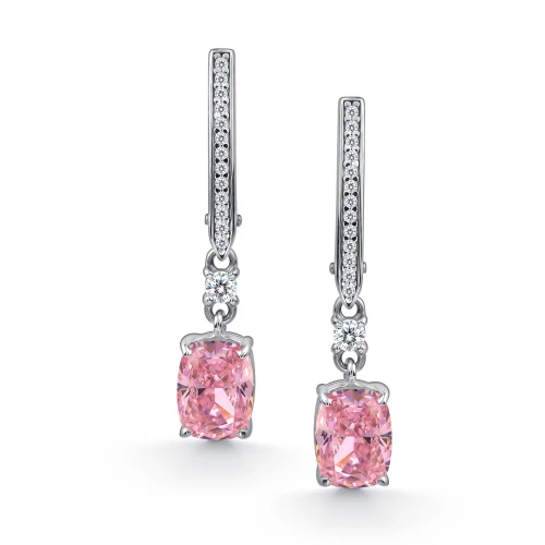 Серьги (925) бриллианит цветной, фианит
