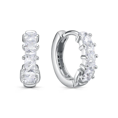 Серьги из серебра 925 пробы с фианитами