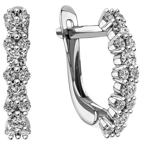 Серьги из белого золота 585 пробы с фианитами