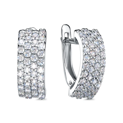 Серьги из серебра 925 пробы с фианитами