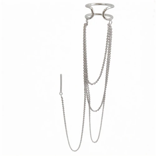 Моносерьга кафф из серебра 925 пробы