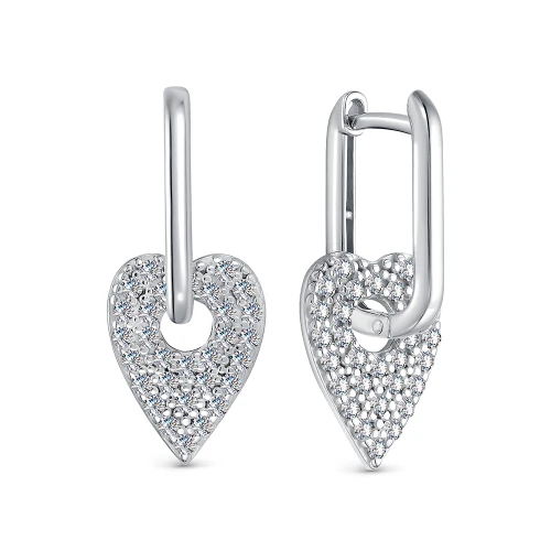 Серьги из серебра 925 пробы с фианитами