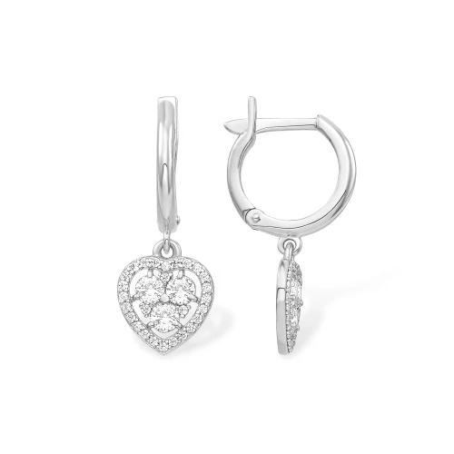 Серьги из серебра 925 пробы с фианитами