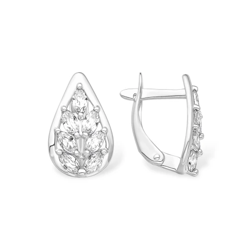 Серьги из серебра 925 пробы с фианитами