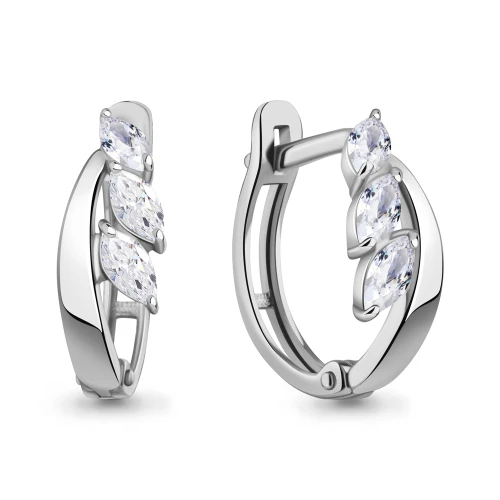 Серьги из серебра 925 пробы с фианитами